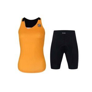 HOLOKOLO Cyklistický krátký dres a krátké kalhoty - ENERGY LADY - oranžová/černá