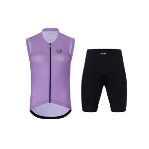 HOLOKOLO Cyklistický krátký dres a krátké kalhoty - PURE LADY - černá/fialová