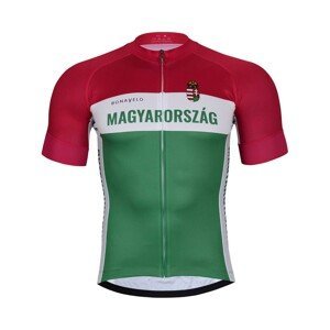BONAVELO Cyklistický dres s krátkým rukávem - HUNGARY - bílá/červená/zelená 4XL