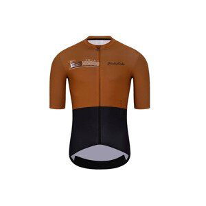 HOLOKOLO Cyklistický dres s krátkým rukávem - VIBES - hnědá/černá XS