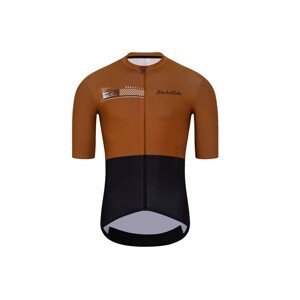 HOLOKOLO Cyklistický dres s krátkým rukávem - VIBES - hnědá/černá 5XL