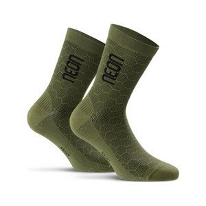 NEON Cyklistické ponožky klasické - NEON 3D - zelená/černá 39-42