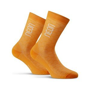 NEON Cyklistické ponožky klasické - NEON 3D - oranžová 39-42