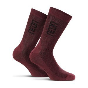 NEON Cyklistické ponožky klasické - NEON 3D - bordó 39-42