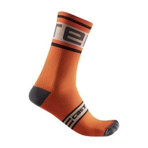 CASTELLI Cyklistické ponožky klasické - PROLOGO 15 - oranžová/červená