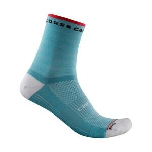 CASTELLI Cyklistické ponožky klasické - ROSSO CORSA W 11 - světle modrá
