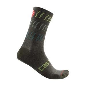 CASTELLI Cyklistické ponožky klasické - MID WINTER 18 - zelená L-XL