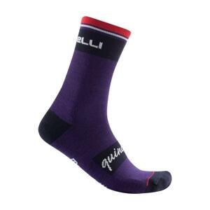 CASTELLI Cyklistické ponožky klasické - QUINDICI SOFT MERINO - fialová 2XL