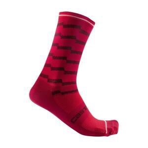 CASTELLI Cyklistické ponožky klasické - UNLIMITED 18 - červená/bordó S-M