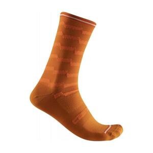 CASTELLI Cyklistické ponožky klasické - UNLIMITED 18 - oranžová S-M