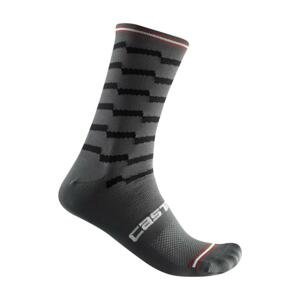 CASTELLI Cyklistické ponožky klasické - UNLIMITED 18 - černá/šedá 2XL