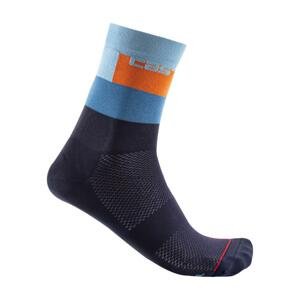 CASTELLI Cyklistické ponožky klasické - BLOCCO - modrá L-XL