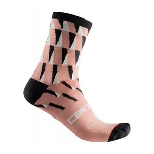 CASTELLI Cyklistické ponožky klasické - PENDIO 12 - růžová/černá S-M