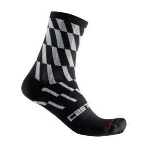 CASTELLI Cyklistické ponožky klasické - PENDIO 12 - černá/světle modrá L-XL