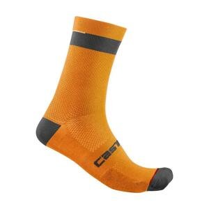 CASTELLI Cyklistické ponožky klasické - ALPHA 18 - oranžová