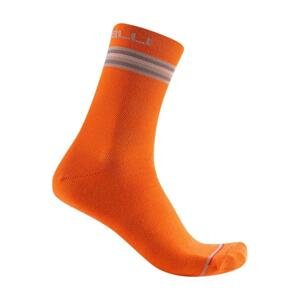 CASTELLI Cyklistické ponožky klasické - GO W 15 - oranžová L-XL