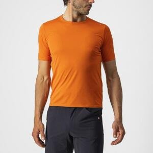 CASTELLI Cyklistické triko s krátkým rukávem - TECH 2 TEE - oranžová