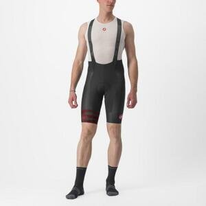CASTELLI Cyklistické kalhoty krátké s laclem - FREE AERO RC KIT - černá/červená
