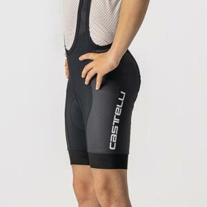 CASTELLI Cyklistické kalhoty krátké s laclem - JR COMPETIZIONE - černá/bílá