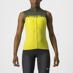 CASTELLI Cyklistický dres bez rukávů - VELOCISSIMA - žlutá/zelená S