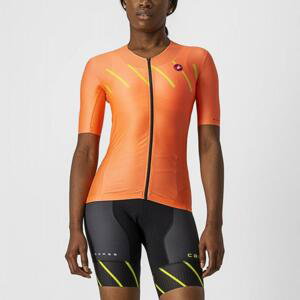 CASTELLI Cyklistický dres s krátkým rukávem - FREE SPEED 2W RACE - oranžová XL