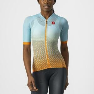 CASTELLI Cyklistický dres s krátkým rukávem - CLIMBER'S 2.0 W - světle modrá/oranžová