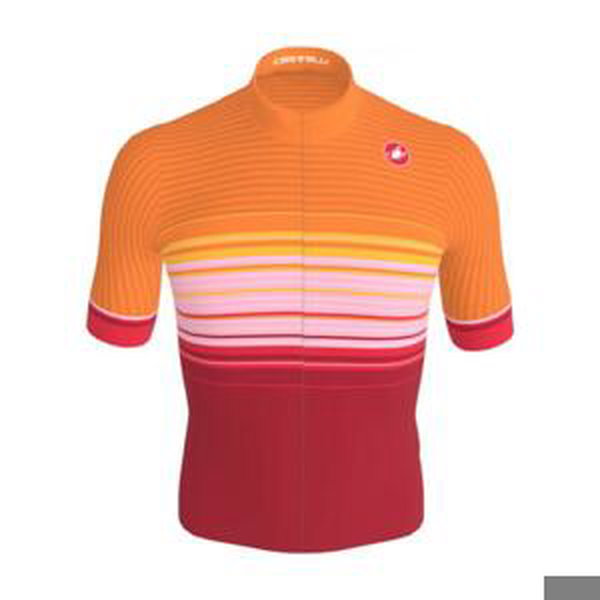 CASTELLI Cyklistický dres s krátkým rukávem - SQUADRA GUEST DESIGNER A019 - oranžová/červená 3XL