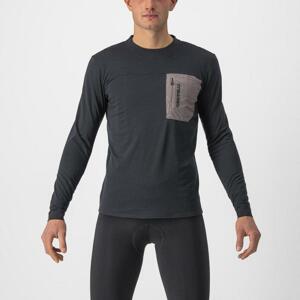 CASTELLI Cyklistický dres s dlouhým rukávem zimní - UNLIMITED MERINO - černá XS