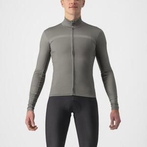 CASTELLI Cyklistický dres s dlouhým rukávem zimní - PRO THERMAL LS - šedá XS