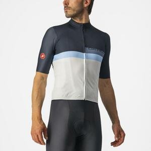 CASTELLI Cyklistický dres s krátkým rukávem - A BLOCCO - modrá/bílá M