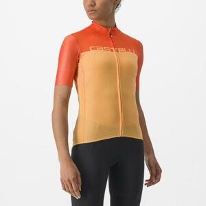 CASTELLI Cyklistický dres s krátkým rukávem - VELOCISSIMA - oranžová XS