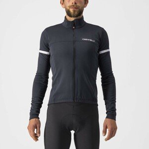 CASTELLI Cyklistický dres s dlouhým rukávem zimní - FONDO - černá/bílá S