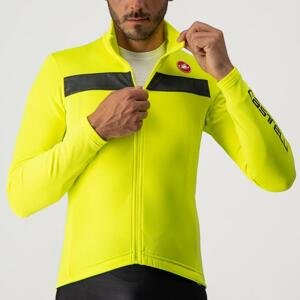 CASTELLI Cyklistický dres s dlouhým rukávem zimní - PURO 3 - žlutá 3XL