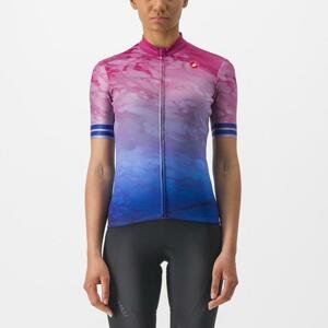 CASTELLI Cyklistický dres s krátkým rukávem - MARMO - modrá/růžová M