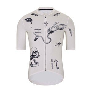HOLOKOLO Cyklistický dres s krátkým rukávem - TATTOO ELITE - ivory/černá