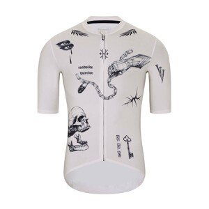 HOLOKOLO Cyklistický dres s krátkým rukávem - TATTOO ELITE - ivory/černá XS