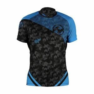 HAVEN Cyklistický dres s krátkým rukávem - SINGLETRAIL - černá/modrá 4XL