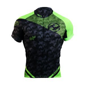 HAVEN Cyklistický dres s krátkým rukávem - SINGLETRAIL - černá/zelená 4XL