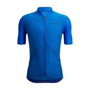SANTINI Cyklistický dres s krátkým rukávem - COLORE PURO - modrá XS