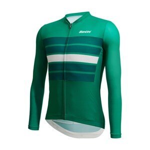 SANTINI Cyklistický dres s dlouhým rukávem zimní - SLEEK BENGAL  - zelená S