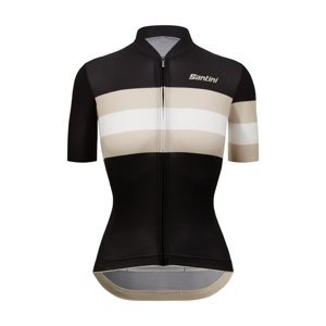 SANTINI Cyklistický dres s krátkým rukávem - ECO SLEEK BENGAL - černá/bílá XS