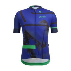 SANTINI Cyklistický dres s krátkým rukávem - DELTA BERG - modrá XS