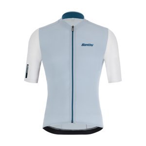 SANTINI Cyklistický dres s krátkým rukávem - REDUX VIGOR - stříbrná/bílá/modrá L