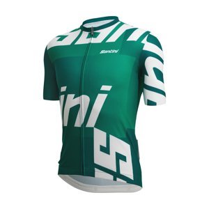 SANTINI Cyklistický dres s krátkým rukávem - KARMA LOGO  - zelená/bílá 4XL