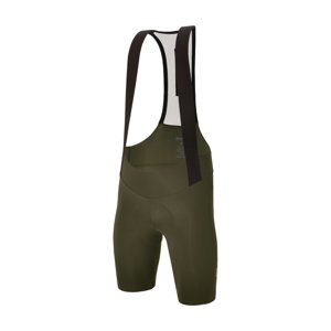 SANTINI Cyklistické kalhoty krátké s laclem - PLUSH - zelená L
