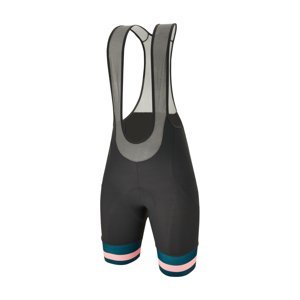 SANTINI Cyklistické kalhoty krátké s laclem - KARMA BENGAL - šedá XL
