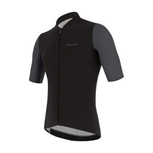 SANTINI Cyklistický dres s krátkým rukávem - REDUX VIGOR - černá/šedá XL