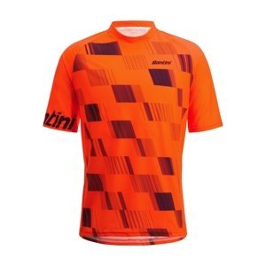 SANTINI Cyklistický dres s krátkým rukávem - FIBRA MTB - oranžová L