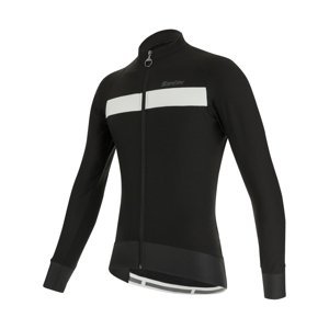 SANTINI Cyklistický dres s dlouhým rukávem zimní - ADAPT WOOL - černá/bílá