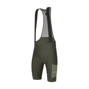 SANTINI Cyklistické kalhoty krátké s laclem - GRAVEL - zelená XS